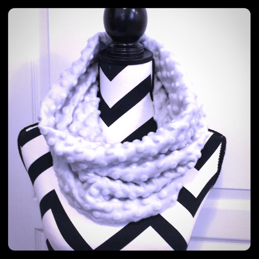 Ultra Plush Minky Cowl Infinity Scarf Light Gray